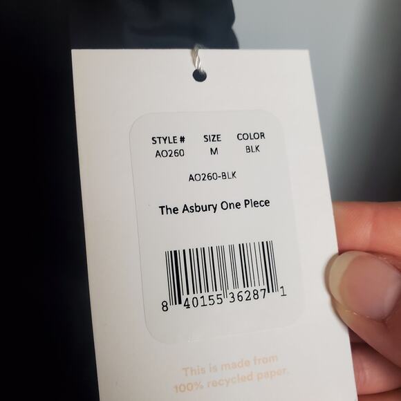 Andie Swim The Asbury One Piece Black Women's Size Medium NWT M High Neck - Picture 3 of 10